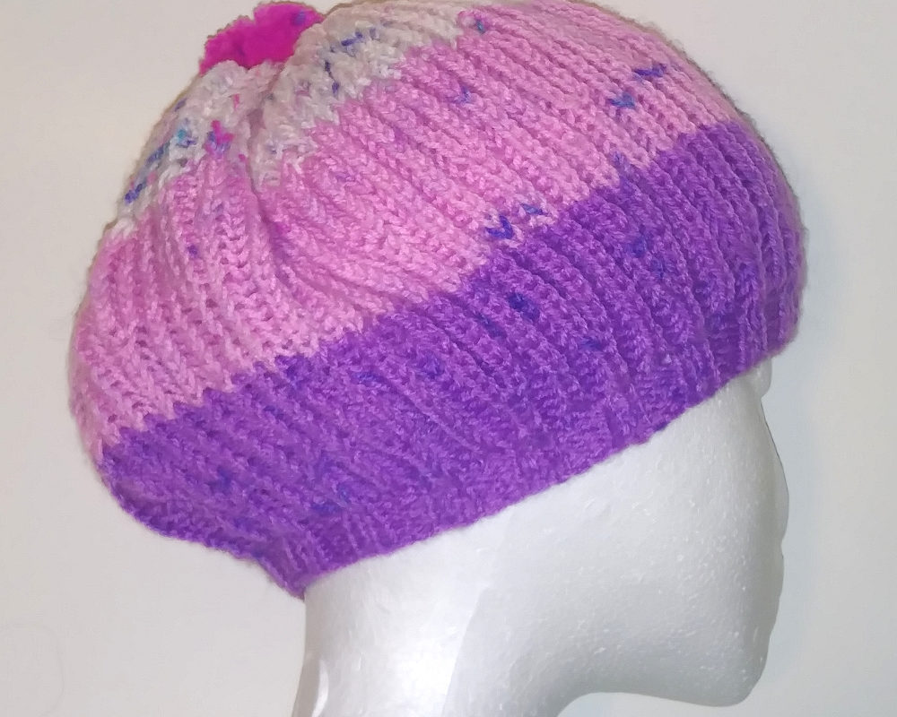 brioche tam on mannequin head, side view