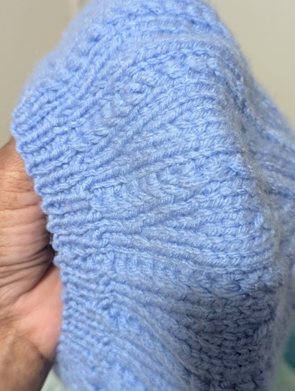 finished beret, side view